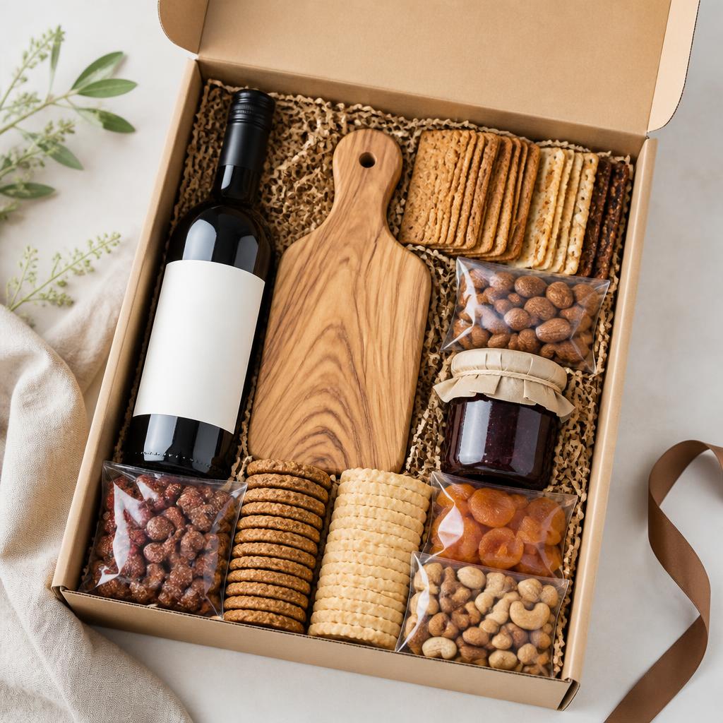 Pack gourmet con tabla de quesos