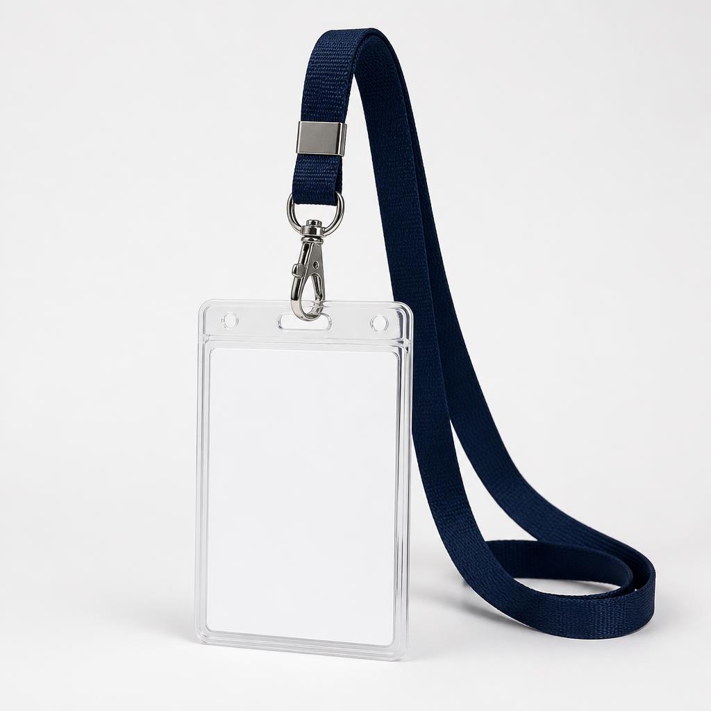 Portafotocheck rígido + lanyard personalizado para empresas