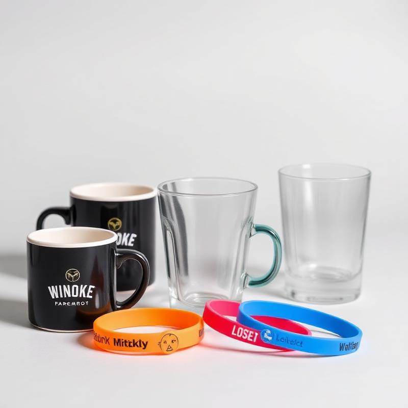 Vasos, tazas y pulseras